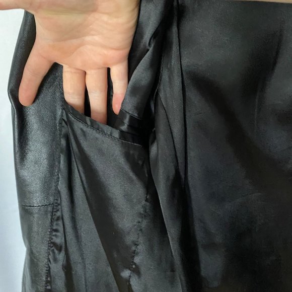 Black Genuine Leather Boxy Leather Jacket L - Picture 12 of 16